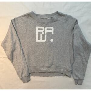 G-Star RAW Graphic Crew Sweat Heather Gray Sweatshirt Womens Size M (100)